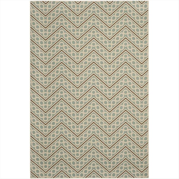 Safavieh 8 X 11 Ft. Rectangle- Indoor - Outdoor Hampton Light Blue And Ivory Power Loomed Rug - HAM513AL-8
