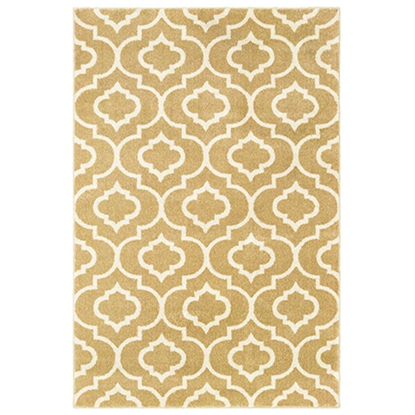 Oriental Weavers 3 ft. 10 in. x 5 ft. 5 in. Carson Rectangular Area Rug Gold - C9672E117165ST