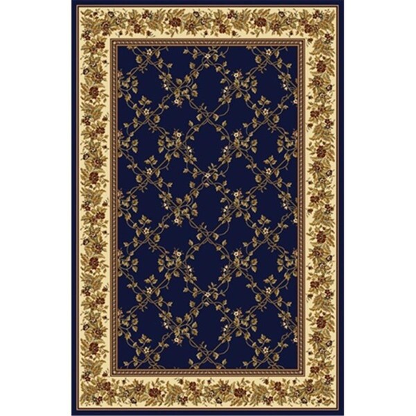 Auric 1427-1741-NAVY Noble Rectangular Transitional Italy Area Rug, 5 ft. 5 in. W x 8 ft. 3 in. H - AU2643566