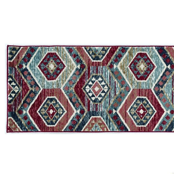 Homeroots 2 ft. x 7 ft. 7 in. Runner Polypropylene Red Area Rug - 353436