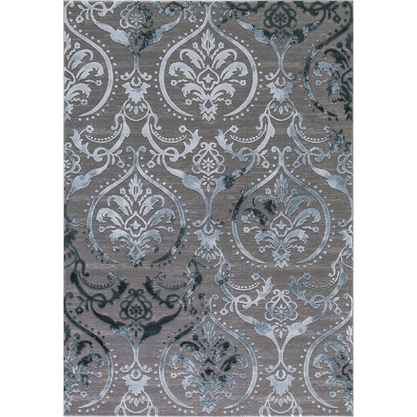 Rlm Distribution 3 ft. 3 in. x 4 ft. 7 in. Thema Large Damask - Teal, Gray - HO2546002
