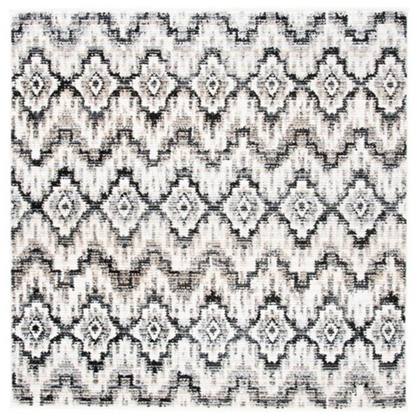 Safavieh 6 x 6 ft. Sedona 800 Contemporary Square Power Loomed Rug Dark Gray & Ivory - SED842F-6SQ