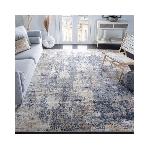Safavieh 8 x 10 ft. Amelia 700 Contemporary Rectangle Power Loomed Rug Gray & Gold - ALA777H-8