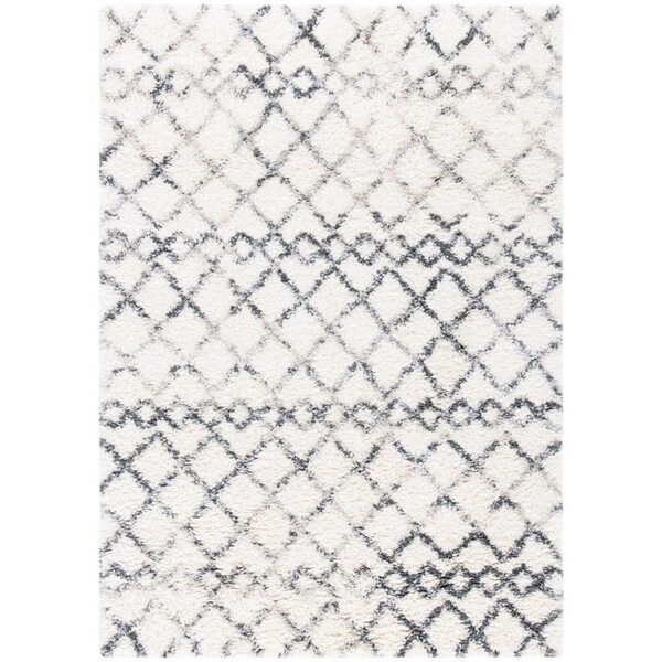 Safavieh 2 ft. 3 in. x 10 ft. Fontana Shag 800 Runner, Ivory & Grey - FNT845A-210