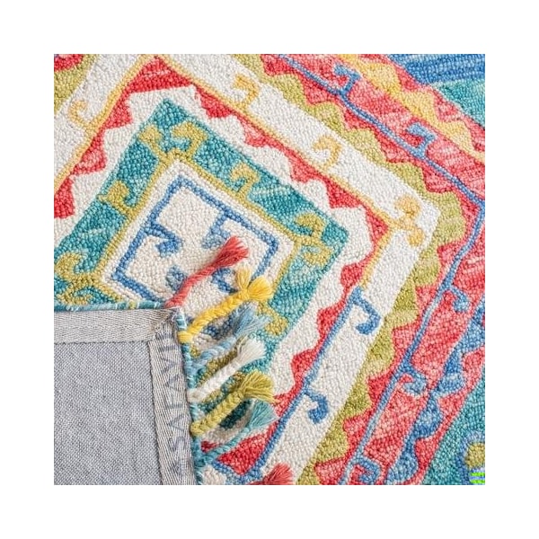 Safavieh Aspen Bohemian Square Hand-Tufted RugsGreen & Red 7 x 7 ft. - APN119Y-7SQ