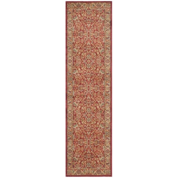 Safavieh Mahal Power Loomed Rectangle Rug- Red - Natural- 2 ft. 2 in. x 8 ft. - MAH699A-28