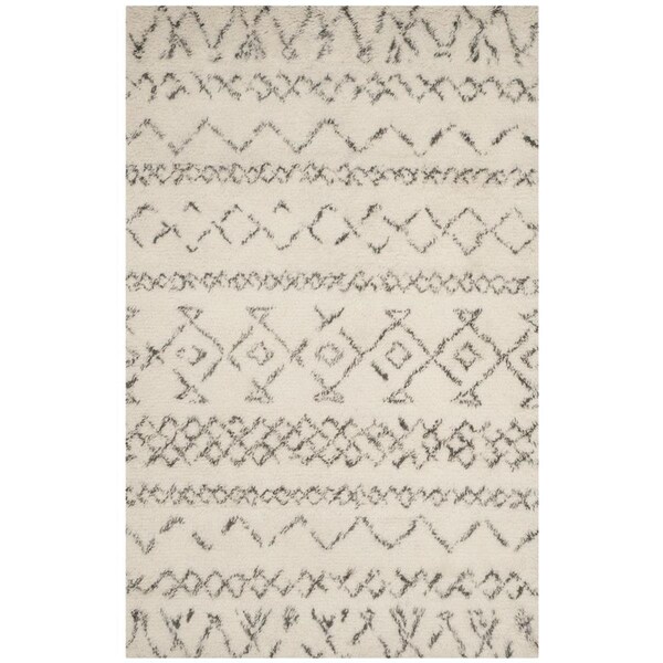 Flowers First 4 x 6 ft. Casablanca Hand Tufted Rug, Ivory & Grey - Small Rectangle - FL1889505