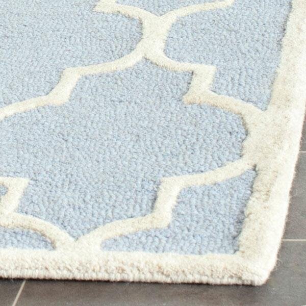 Safavieh Cambridge Hand Tufted Runner Rug, Light Blue and Ivory - 2 ft.-6 in. x 12 ft. - CAM134A-212
