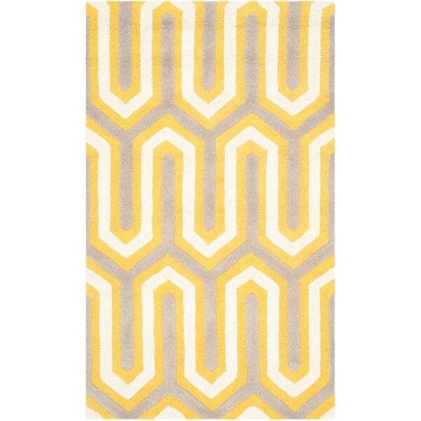Safavieh Cambridge Hand Tufted Small Rectangle Rug- Gold - Grey- 4 x 6 ft. - CAM351Q-4