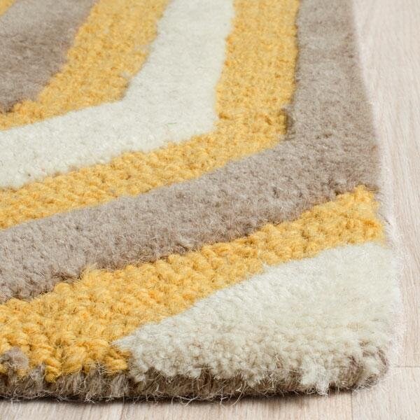 Safavieh Cambridge Hand Tufted Small Rectangle Rug- Gold - Grey- 4 x 6 ft. - CAM351Q-4