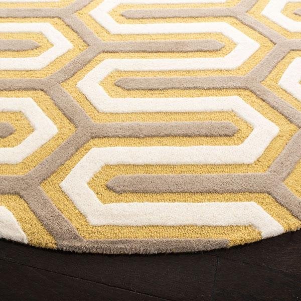 Safavieh Cambridge Hand Tufted Small Rectangle Rug- Gold - Grey- 4 x 6 ft. - CAM351Q-4