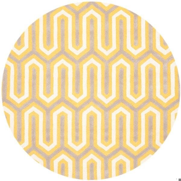 Safavieh Cambridge Hand Tufted Small Rectangle Rug- Gold - Grey- 4 x 6 ft. - CAM351Q-4