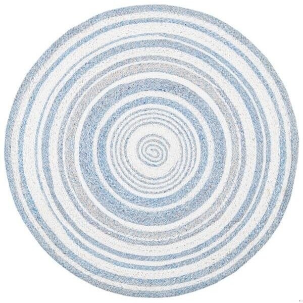 Safavieh 3 x 3 ft. Cape Cod Round Area Rug, Blue & Ivory - CAP235M-3R