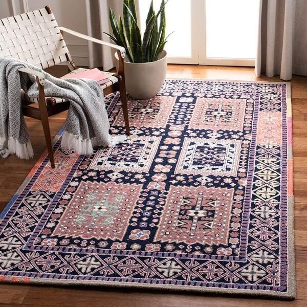 Safavieh 8 x 10 ft. Bellagio Hand Tufted Rectangle RugBlack & Navy - BLG609Z-8