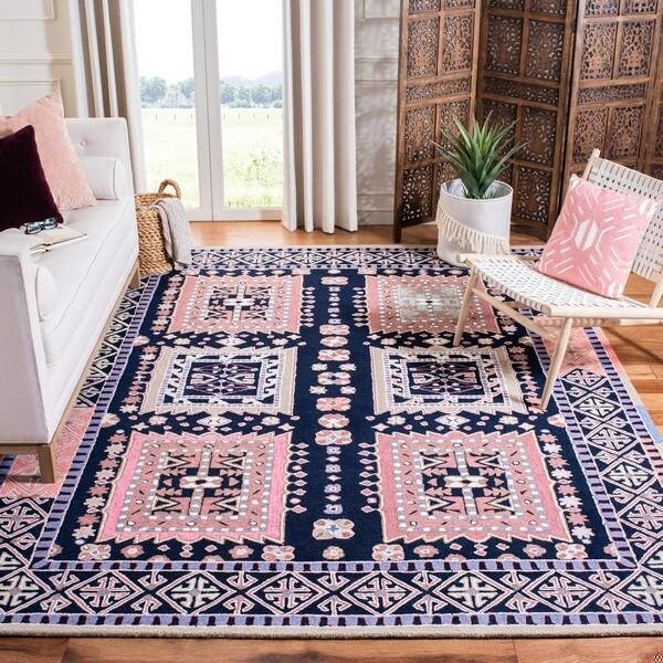 Safavieh 8 x 10 ft. Bellagio Hand Tufted Rectangle RugBlack & Navy - BLG609Z-8