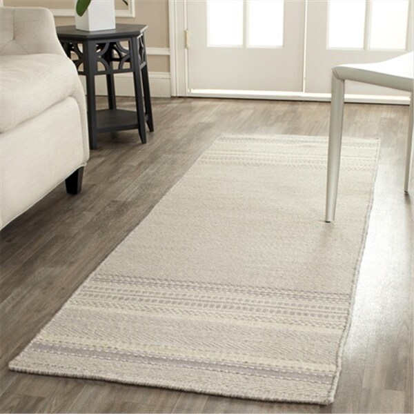 Safavieh 2 ft. 3 in. x 7 ft. Contemporary Kilim Grey and Ivory Rug - KLM419B-27