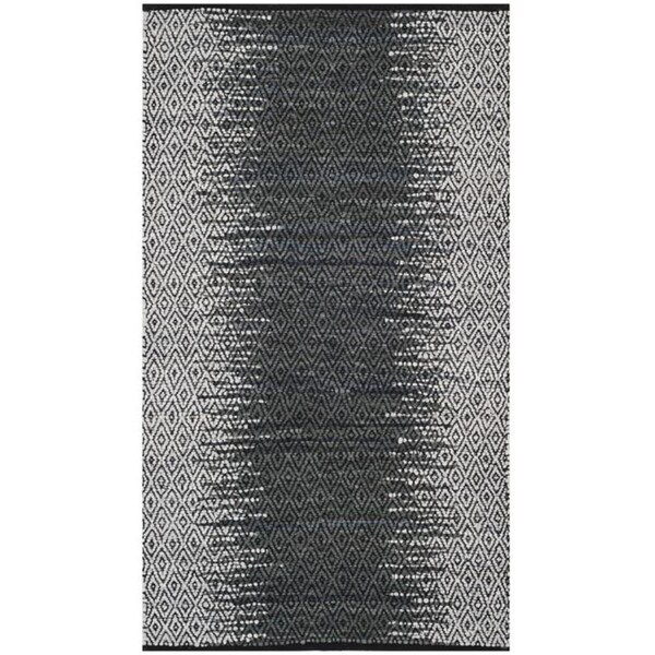 Flowers First 3 x 5 ft. Vintage Leather Hand Woven Area Rug, Light Grey & Charcoal - Small Rectangle - FL2149538