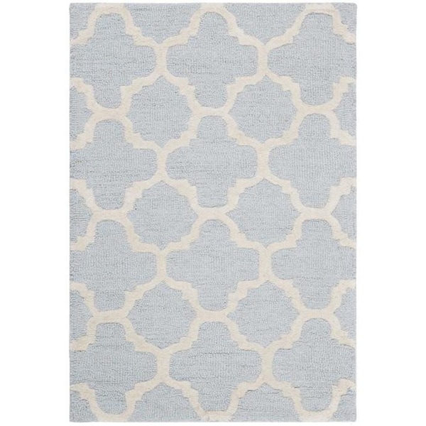 Safavieh Cambridge Hand Tufted Runner Rug- Light Blue - Ivory- 2 ft. 6 in. x 6 ft. - CAM130A-26