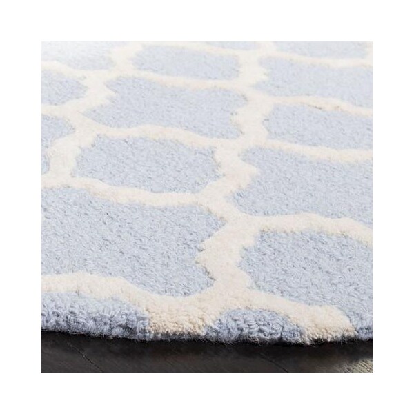 Safavieh Cambridge Hand Tufted Runner Rug- Light Blue - Ivory- 2 ft. 6 in. x 6 ft. - CAM130A-26