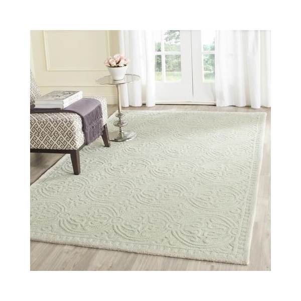 Safavieh Cambridge Hand Tufted Small Rectangle Rug- Light Green - Ivory- 3 x 5 ft. - CAM123B-3