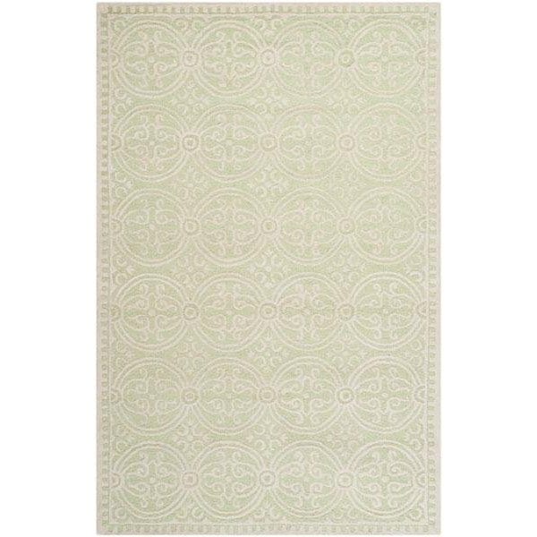 Safavieh Cambridge Hand Tufted Small Rectangle Rug- Light Green - Ivory- 3 x 5 ft. - CAM123B-3