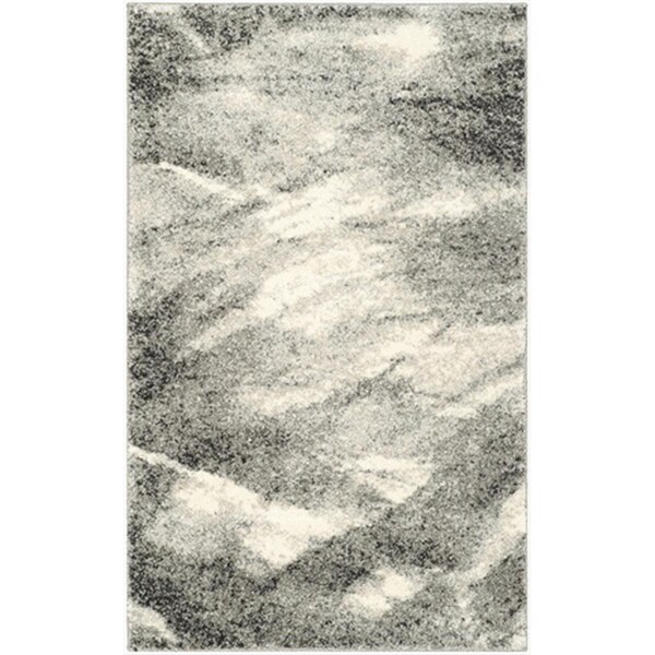 Safavieh 4 x 6 ft. Small Rectangle Contemporary Retro Grey and Ivory Shag Rug - RET2891-8012-4