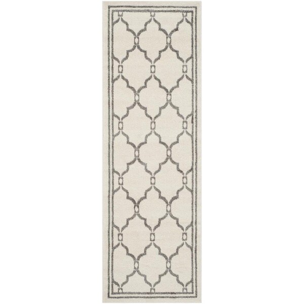 Flowers First 2 ft. 3 in. x 11 ft. Amherst Power Loomed Runner Rug, Ivory & Grey - FL1868153