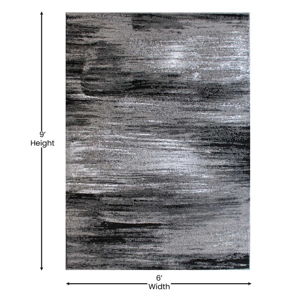 Flash Furniture Gray 6x9 Abstract Area Rug - ACD-RGTRZ863-69-GY-GG
