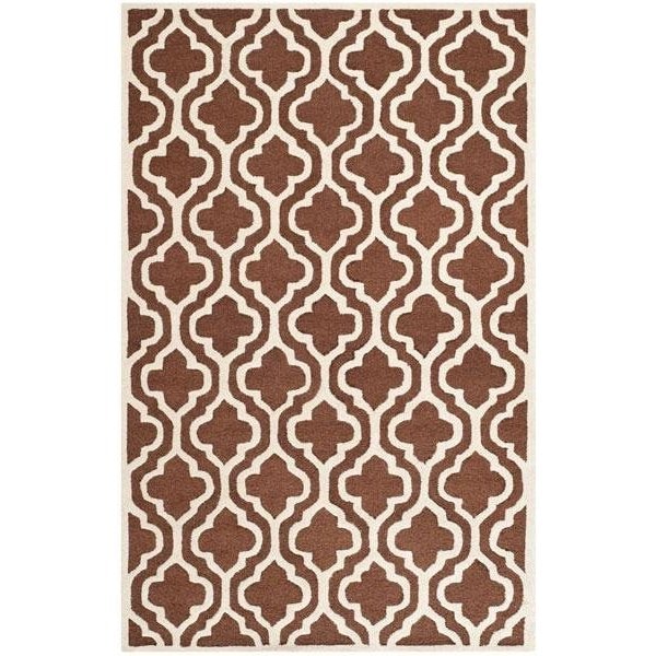 Safavieh Cambridge Small Rectangle RugDark Brown & Ivory 4 x 6 ft. - CAM132H-4