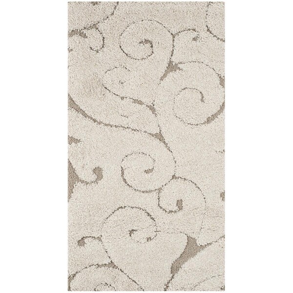 Safavieh Shag Power Loomed Runner Area RugCream & Beige 2 ft. 3 in. x 19 ft. - SG455-1113-219
