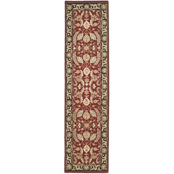 Safavieh 2 ft. - 6 in. x 10 ft. Runner- Transitional DuraRug Red Hand Hooked Rug - EZC454A-210