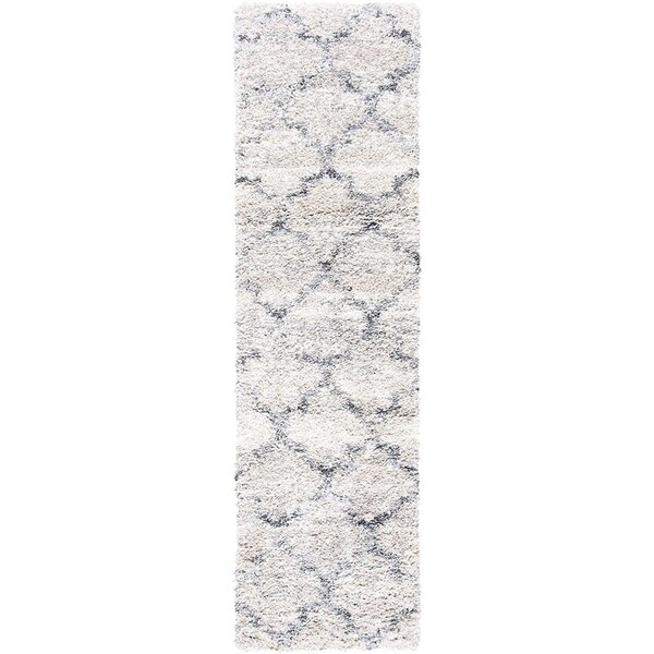 Safavieh 2 ft. 3 in. x 12 ft. Fontana Shag 800 Runner Rug, Grey & Ivory - FNT888F-212
