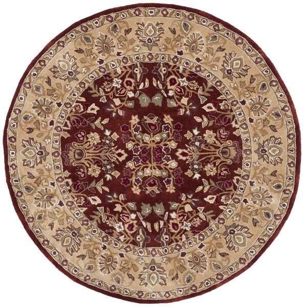 Safavieh Total Performance Hand Hooked Round RugRust & Green 6 x 6 ft. - TLP721B-6R