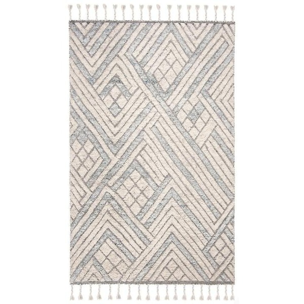 Safavieh 5 x 8 ft. Hand Knotted Bohemian Casablanca Medium Rectangle RugGrey & Ivory - CSB409A-5