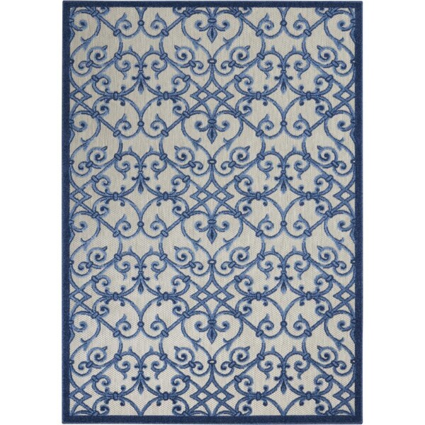 Palacedesigns 4 x 6 ft. Gray & Blue Indoor & Outdoor Area Rug - PA2627953