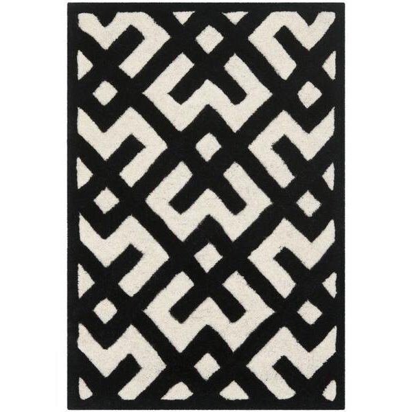 Safavieh Chatham Hand Tufted Small Rectangle Rug- Ivory - Black- 4 x 6 ft. - CHT719A-4