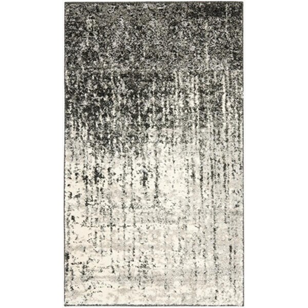 Safavieh 3 x 5 ft. Small Rectangle Contemporary Retro Black and Light Grey Shag Rug - RET2770-9079-3