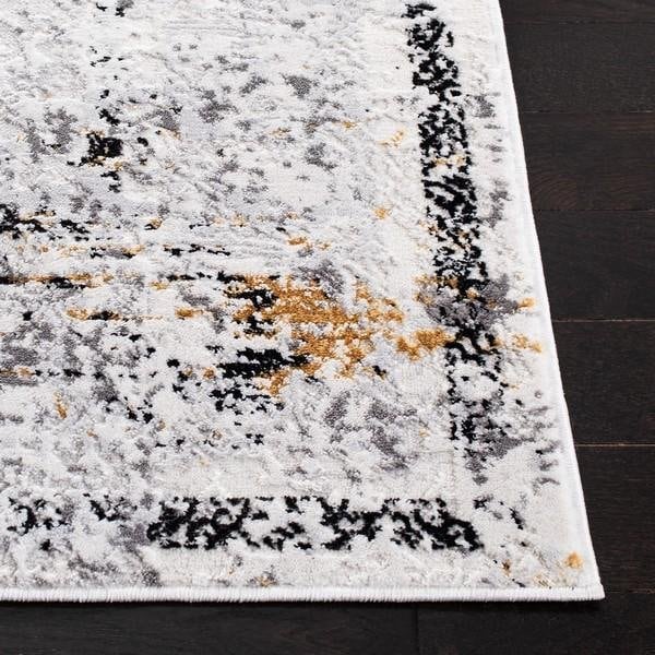 Safavieh 2 x 8 ft. Amelia Vintage Runner Power Loomed Rug - Gray & Gold - ALA207F-28