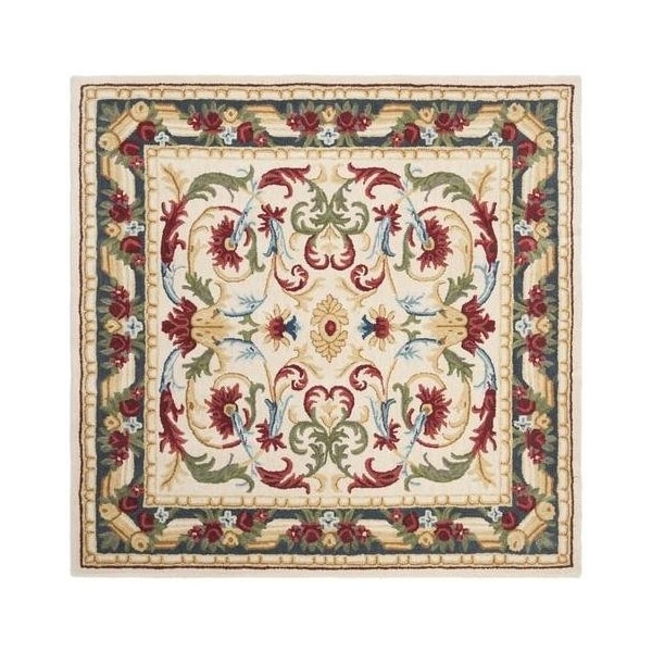 Safavieh Blossom Contemporary Rectangle Hand Tufted RugsIvory & Green 5 x 8 ft. - BLM251B-5