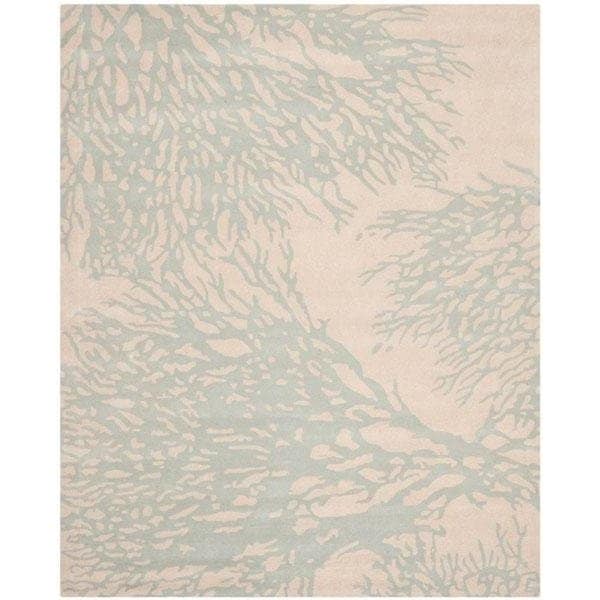 Safavieh 3 x 5 ft. Rectangle Country and Floral Bella- Beige and Blue Hand Tufted Rug - BEL115C-3