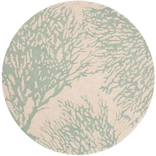 Safavieh 3 x 5 ft. Rectangle Country and Floral Bella- Beige and Blue Hand Tufted Rug - BEL115C-3