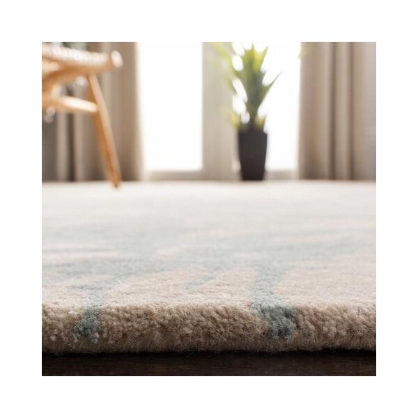 Safavieh 3 x 5 ft. Rectangle Country and Floral Bella- Beige and Blue Hand Tufted Rug - BEL115C-3