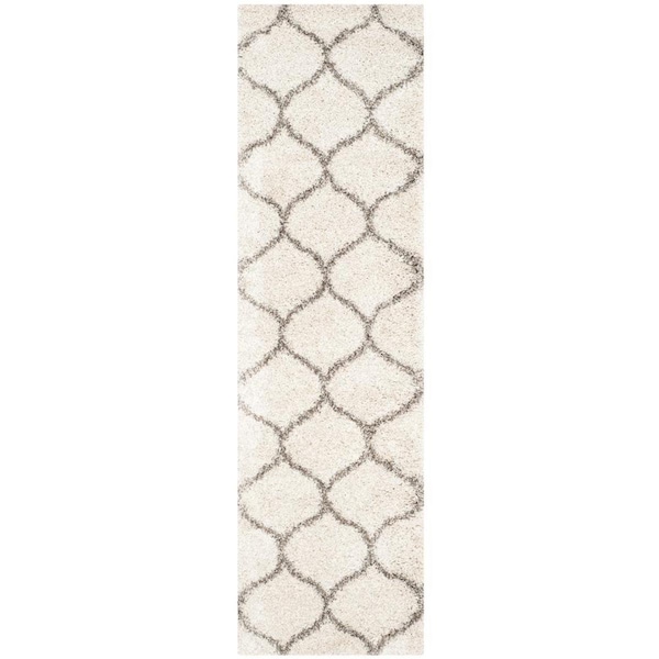 Safavieh Hudson Shag Runner Rug, Ivory and Grey - 2 ft. 3 in. x 12 ft. - SGH281A-212