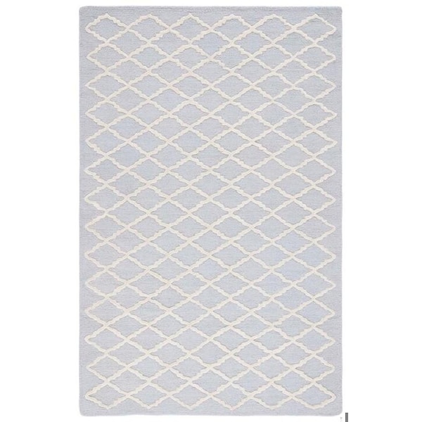 Safavieh Cambridge Hand Tufted Square Rug- Light Blue - Ivory- 4 x 4 ft. - CAM137A-4SQ