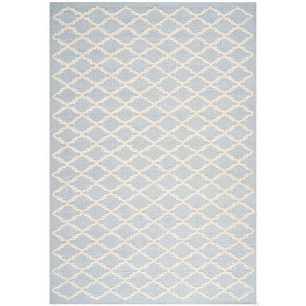 Safavieh Cambridge Hand Tufted Square Rug- Light Blue - Ivory- 4 x 4 ft. - CAM137A-4SQ