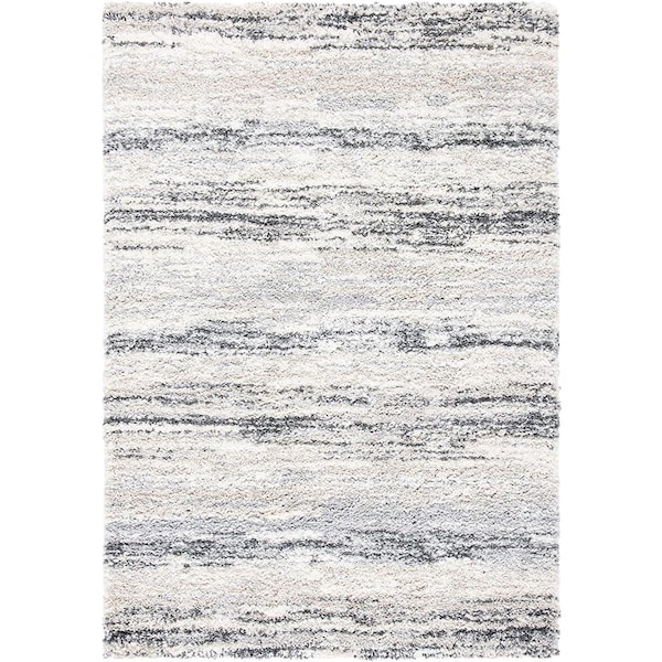 Safavieh 2 ft. 3 in. x 12 ft. Fontana Shag 800 Runner Rug, Ivory & Grey - FNT842A-212