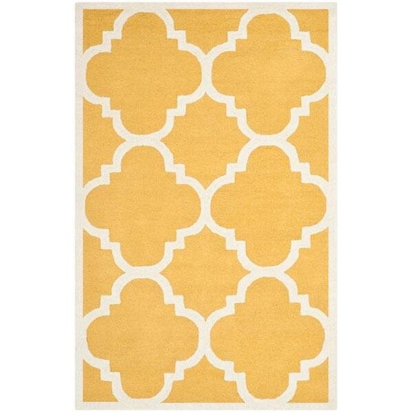 Safavieh Cambridge Hand Tufted Runner Rug- Gold - Ivory- 2 ft. 6 in. x 12 ft. - CAM140Q-212