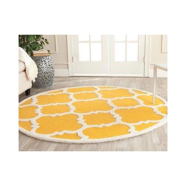 Safavieh Cambridge Hand Tufted Runner Rug- Gold - Ivory- 2 ft. 6 in. x 12 ft. - CAM140Q-212