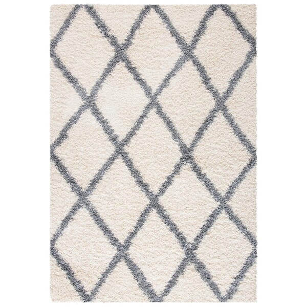 Safavieh Venus Shag Power Loomed Rectangle Shag RugIvory & Grey 8 x 10 ft. - VNS681A-8