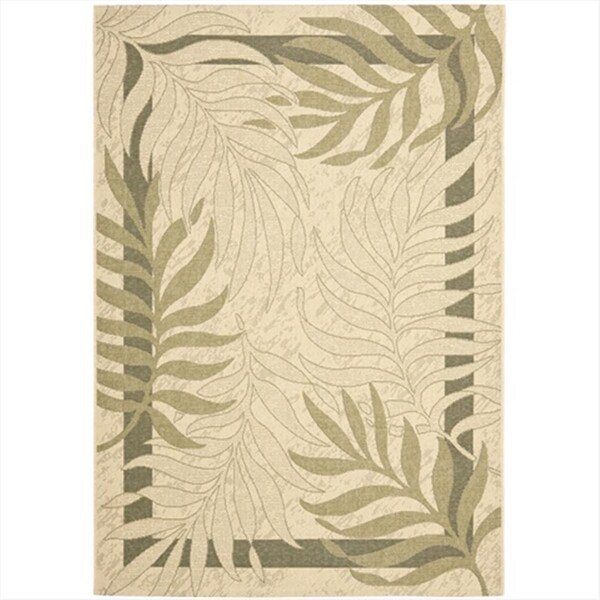 Safavieh 2 Ft. X 3 Ft. -7 In. Accent Indoor-Outdoor Courtyard- Cream And Green- Machine Made Rug - CY7836-14A5-2